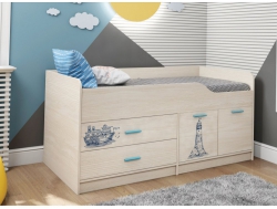 Кровать двухъярусная Каприз-17 с рисунком Морская тема